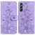 Samsung Galaxy A25 5G Lily Embossed Leather Phone Case - Purple