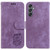 Samsung Galaxy A25 5G Little Tiger Embossed Leather Phone Case - Purple
