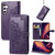 Samsung Galaxy A25 5G Mandala Flower Embossed Leather Phone Case - Purple