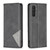 Samsung Galaxy A25 5G Rhombus Texture Magnetic Leather Phone Case - Black