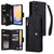 Samsung Galaxy A25 5G Rivet Buckle 9 Cards 3-Fold Wallet Leather Phone Case - Black