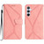 Samsung Galaxy A25 5G Stitching Embossed Leather Phone Case - Pink