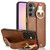 Samsung Galaxy A25 5G Wristband Leather Back Phone Case - Brown