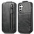 Samsung Galaxy A25 5G Zipper Wallet Vertical Flip Leather Phone Case - Black