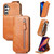 Samsung Galaxy A25 5G Zipper Wallet Vertical Flip Leather Phone Case - Brown