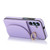 Samsung Galaxy A15 5G YM007 Ring Holder Card Bag Skin Feel Phone Case - Purple