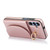 Samsung Galaxy A15 5G YM007 Ring Holder Card Bag Skin Feel Phone Case - Rose Gold