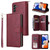 Samsung Galaxy A15 5G 9-Card Slots Zipper Wallet Bag Leather Phone Case - Wine Red
