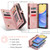 Samsung Galaxy A15 5G CaseMe 008 Multifunctional Zipper Wallet Leather Phone Case with Lanyard - Pink