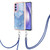 Samsung Galaxy A15 5G Electroplating Marble Dual-side IMD Phone Case with Lanyard - Blue 018