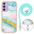 Samsung Galaxy A15 5G Electroplating Marble Dual-side IMD Phone Case with Lanyard - Green 004