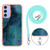 Samsung Galaxy A15 5G Electroplating Marble Dual-side IMD Phone Case with Lanyard - Green 017