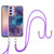 Samsung Galaxy A15 5G Electroplating Marble Dual-side IMD Phone Case with Lanyard - Purple 016