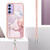 Samsung Galaxy A15 5G Electroplating Marble Dual-side IMD Phone Case with Lanyard - Rose Gold 005