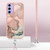 Samsung Galaxy A15 5G Electroplating Marble Dual-side IMD Phone Case with Lanyard - Rose Gold 015