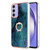 Samsung Galaxy A15 5G Electroplating Marble Dual-side IMD Phone Case with Ring - Green 017
