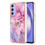 Samsung Galaxy A15 5G Electroplating Marble Dual-side IMD Phone Case with Ring - Pink 013