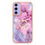 Samsung Galaxy A15 5G Electroplating Marble Dual-side IMD Phone Case with Ring - Pink 013