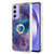 Samsung Galaxy A15 5G Electroplating Marble Dual-side IMD Phone Case with Ring - Purple 016