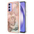 Samsung Galaxy A15 5G Electroplating Marble Dual-side IMD Phone Case with Ring - Rose Gold 015