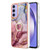 Samsung Galaxy A15 5G Electroplating Marble Dual-side IMD Phone Case with Ring - Rose Red 014