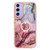 Samsung Galaxy A15 5G Electroplating Marble Dual-side IMD Phone Case with Ring - Rose Red 014