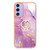 Samsung Galaxy A15 5G Electroplating Marble IMD TPU Phone Case with Ring Holder - Purple 001