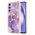 Samsung Galaxy A15 5G Electroplating Marble IMD TPU Phone Case with Ring Holder - Purple 002