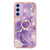 Samsung Galaxy A15 5G Electroplating Marble IMD TPU Phone Case with Ring Holder - Purple 002