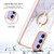 Samsung Galaxy A15 5G Electroplating Marble IMD TPU Phone Case with Ring Holder - White 006