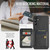 Samsung Galaxy A15 5G Fierre Shann Oil Wax Cow Leather Card Holder Back Phone Case - Black