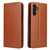Samsung Galaxy A15 5G Fierre Shann PU Genuine Leather Texture Phone Case - Brown