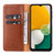 Samsung Galaxy A15 5G Fierre Shann PU Genuine Leather Texture Phone Case - Brown