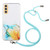 Samsung Galaxy A15 5G Hollow Marble Pattern TPU Phone Case with Neck Strap Rope - Yellow