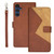 Samsung Galaxy A15 5G idewei Two-color Splicing Leather Phone Case - Brown