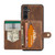 Samsung Galaxy A15 5G JEEHOOD J01 Retro Magnetic Detachable Wallet Phone Case - Brown