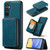 Samsung Galaxy A15 5G JEEHOOD Magnetic Zipper Horizontal Flip Leather Phone Case - Blue