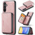 Samsung Galaxy A15 5G JEEHOOD Magnetic Zipper Horizontal Flip Leather Phone Case - Pink