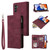 Samsung Galaxy A15 5G Multifunctional Frosted Zipper Wallet Leather Phone Case - Wine Red