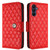 Samsung Galaxy A15 5G Rhombic Texture Flip Leather Phone Case with Lanyard - Red