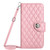 Samsung Galaxy A15 5G Rhombic Texture Flip Leather Phone Case with Long Lanyard - Pink