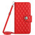 Samsung Galaxy A15 5G Rhombic Texture Flip Leather Phone Case with Long Lanyard - Red