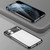 Fusion360 iPhone 12 / 12 Pro Sliding Lens Cover Mirror Design Four-corner Shockproof Magnetic Metal Frame Double-sided Tempered Glass Case - Black