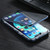 Fusion360 iPhone 12 / 12 Pro Sliding Lens Cover Mirror Design Four-corner Shockproof Magnetic Metal Frame Double-sided Tempered Glass Case - Blue