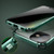 Fusion360 iPhone 12 Four-corner Shockproof Anti-peeping Magnetic Metal Frame Double-sided Tempered Glass Case - Dark Green