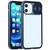 Fusion360 iPhone 12 mini Sliding Lens Cover Mirror Design Four-corner Shockproof Magnetic Metal Frame Double-sided Tempered Glass Case  - Blue
