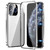 Fusion360 iPhone 11 Pro Magnetic Double-buckle HD Tempered Glass Phone Case - Silver