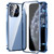 Fusion360 iPhone 11 Pro Max Magnetic Double-buckle HD Tempered Glass Phone Case - Blue