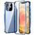 Fusion360 iPhone 12 Magnetic Double-buckle HD Tempered Glass Phone Case - Blue