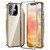 Fusion360 iPhone 12 Magnetic Double-buckle HD Tempered Glass Phone Case - Gold